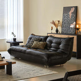 Togo style leather sleeper sofa bed without arms, perfect for compact living spaces main product image
